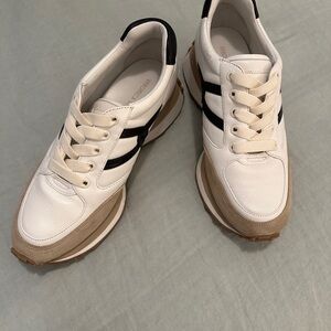 Veronica Beard Valentina slip on sneaker in coconut/black. Currently $295 online